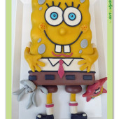 99.Marcipánový modelovaný 3D dort – Sponge Bob & spol