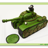 324. Marcipánový modelovaný 3D dort – Tank